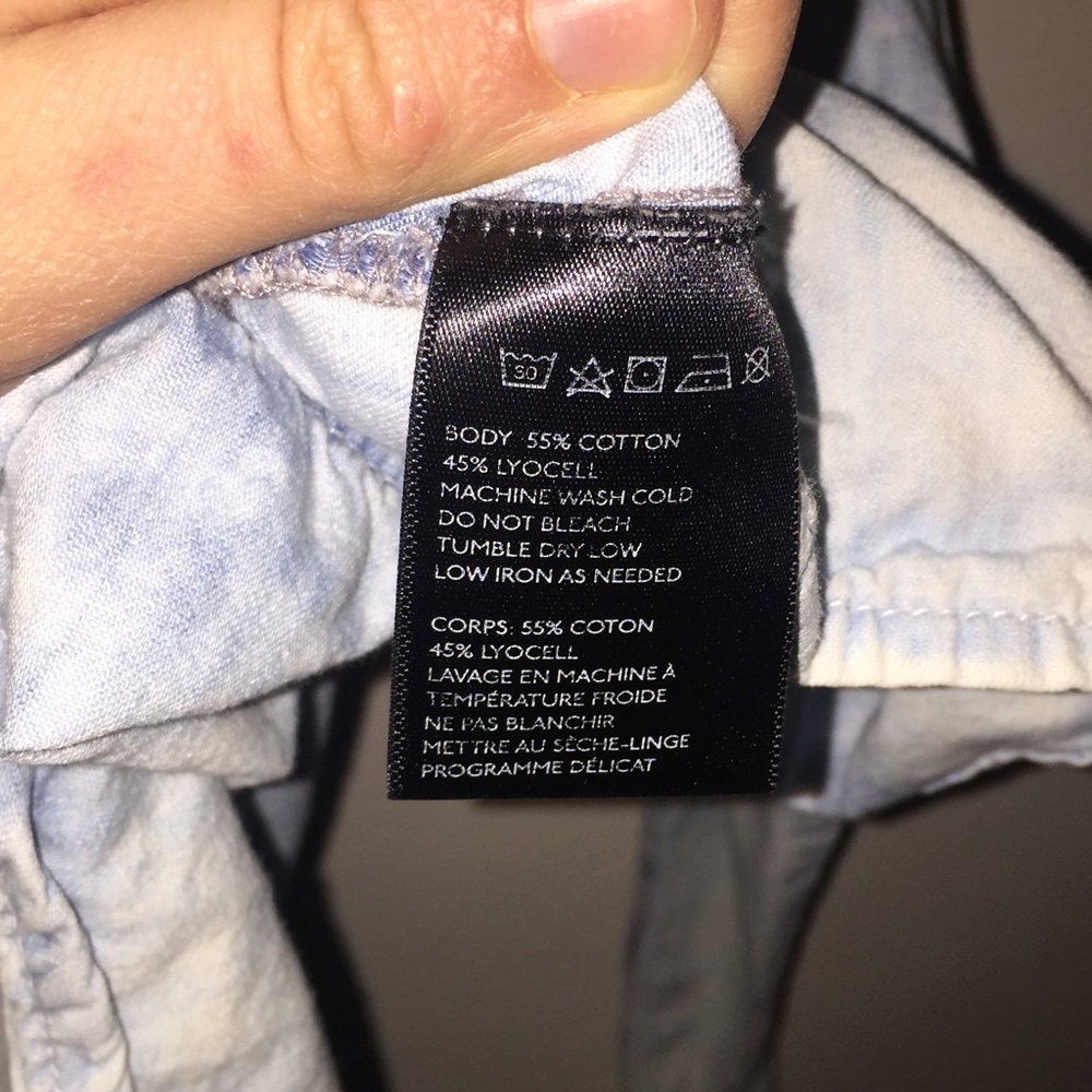 Sparkle And Fade Bleached Chambray Button Down - image 4